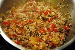 Italian Sausage and Roasted Red Pepper Risotto